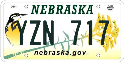NE license plate YZN717