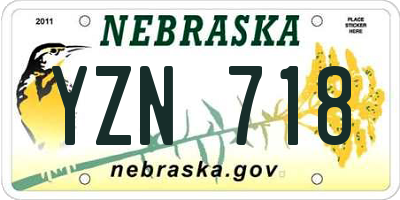 NE license plate YZN718