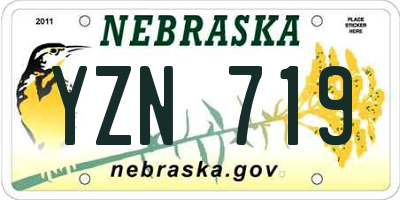 NE license plate YZN719