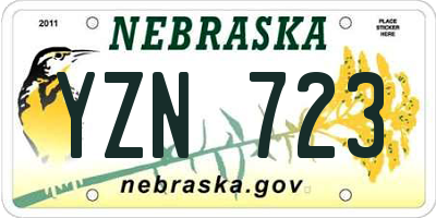 NE license plate YZN723