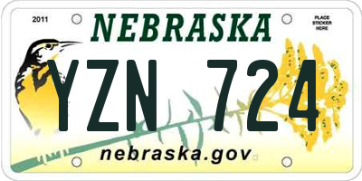 NE license plate YZN724