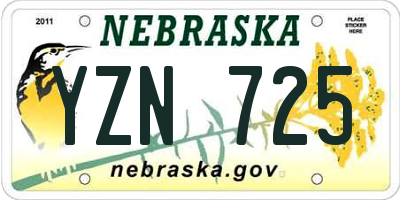 NE license plate YZN725