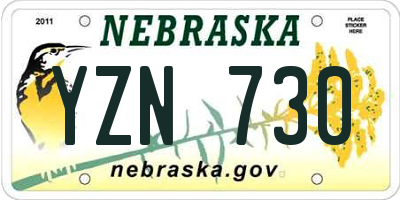 NE license plate YZN730