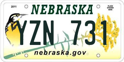 NE license plate YZN731