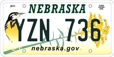 NE license plate YZN736