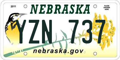 NE license plate YZN737