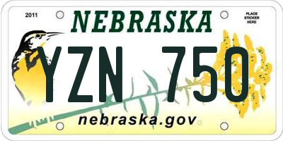 NE license plate YZN750