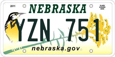 NE license plate YZN751