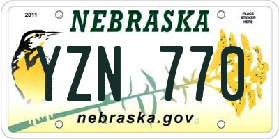 NE license plate YZN770