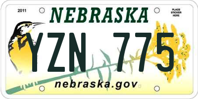 NE license plate YZN775