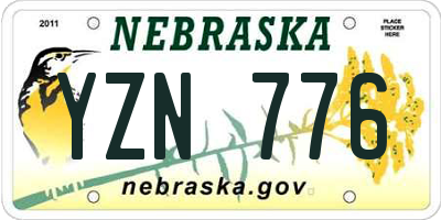 NE license plate YZN776
