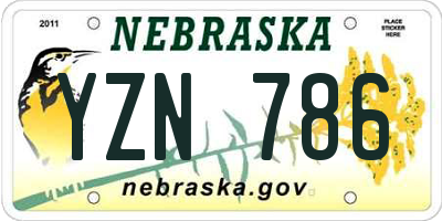 NE license plate YZN786