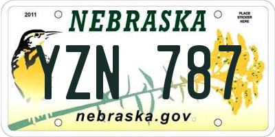 NE license plate YZN787