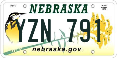 NE license plate YZN791