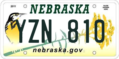 NE license plate YZN810