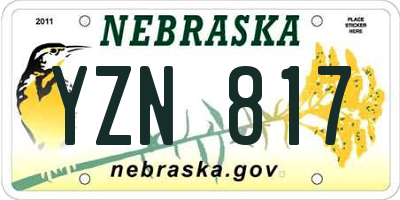 NE license plate YZN817