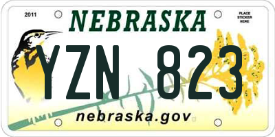 NE license plate YZN823