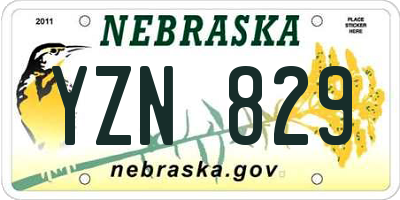 NE license plate YZN829