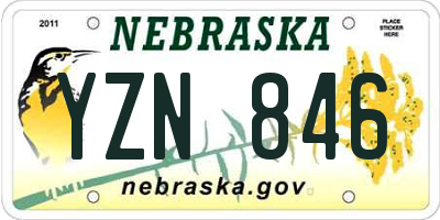 NE license plate YZN846