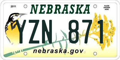 NE license plate YZN871