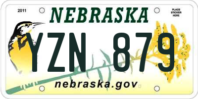 NE license plate YZN879