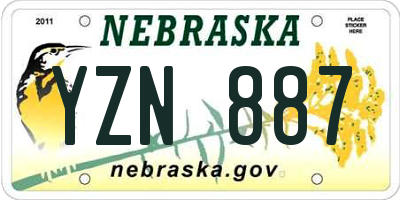 NE license plate YZN887
