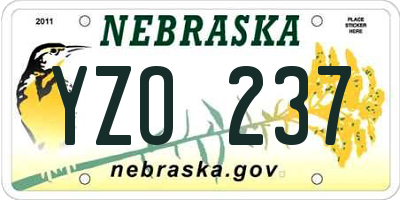 NE license plate YZO237