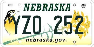 NE license plate YZO252