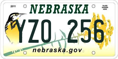 NE license plate YZO256