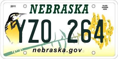 NE license plate YZO264