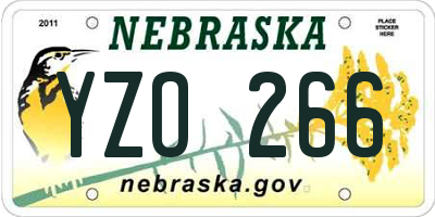 NE license plate YZO266
