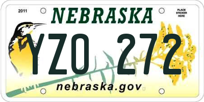 NE license plate YZO272