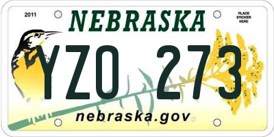 NE license plate YZO273