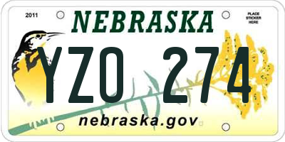 NE license plate YZO274