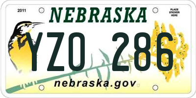 NE license plate YZO286