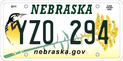 NE license plate YZO294