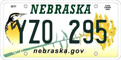 NE license plate YZO295