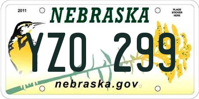 NE license plate YZO299