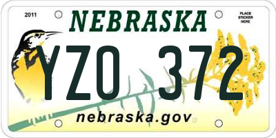 NE license plate YZO372