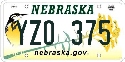 NE license plate YZO375