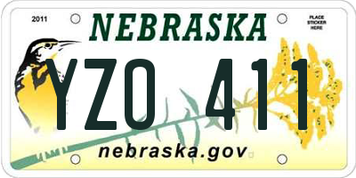 NE license plate YZO411