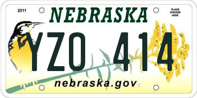 NE license plate YZO414