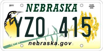 NE license plate YZO415