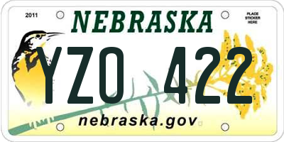 NE license plate YZO422