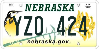 NE license plate YZO424