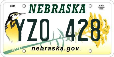 NE license plate YZO428