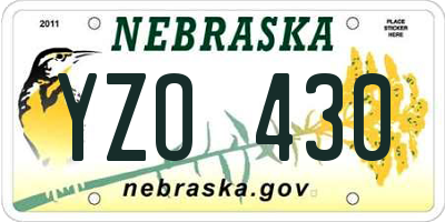 NE license plate YZO430