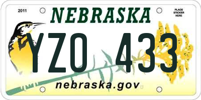 NE license plate YZO433