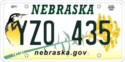 NE license plate YZO435