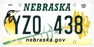 NE license plate YZO438